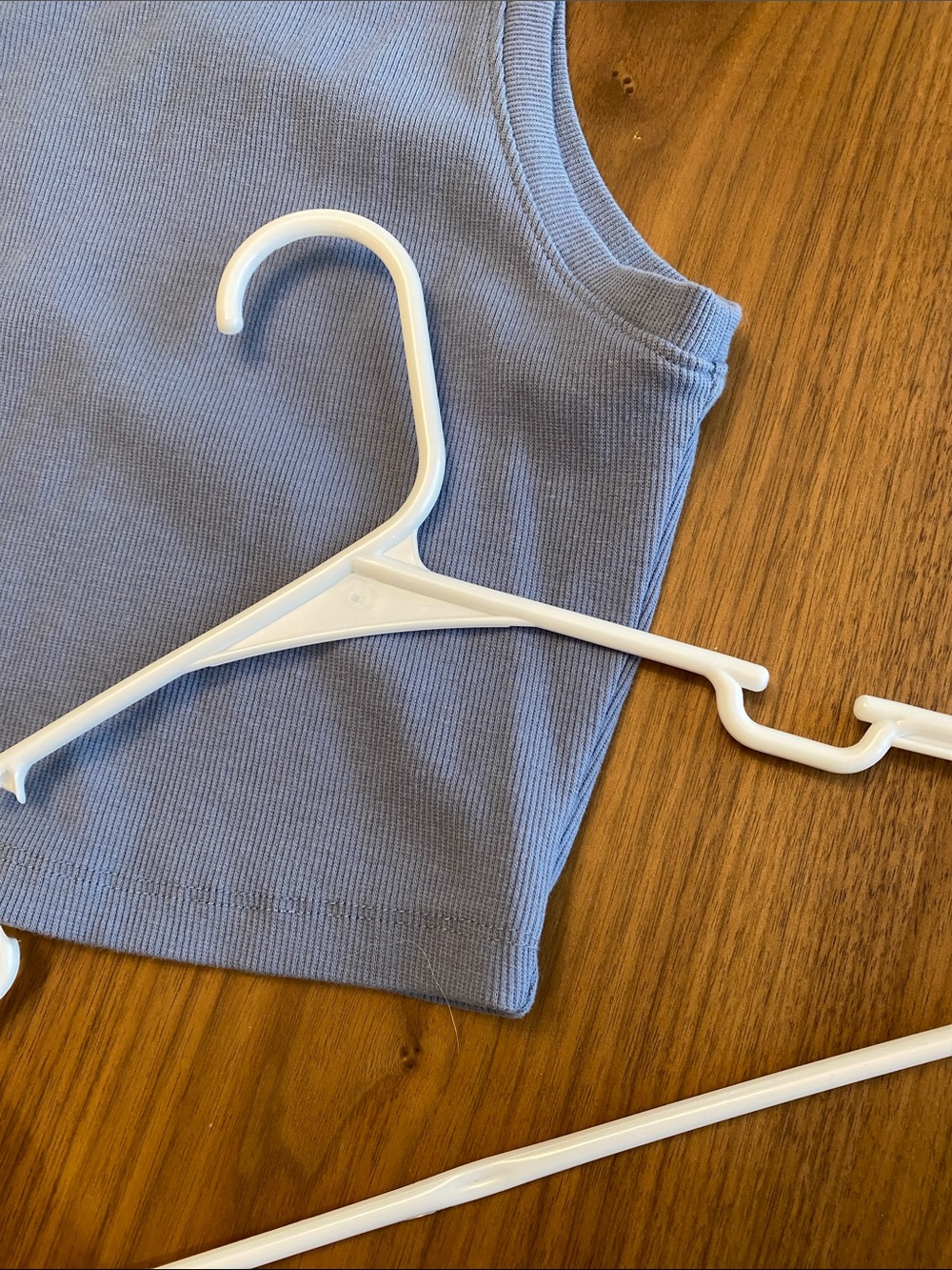 Light Blue Ribbed Tank Top - Picture 2 of 3